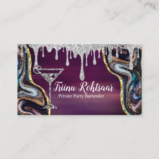Carte de visite de barman pour soirée privée (Devant)