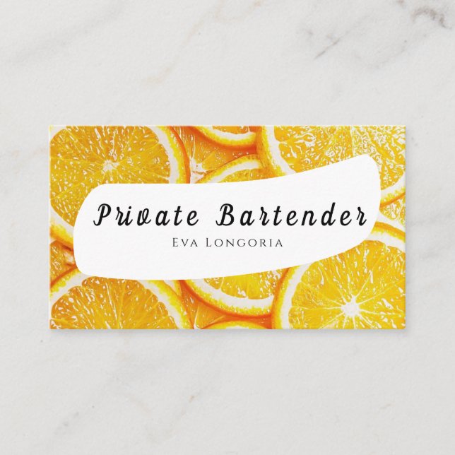 Carte de Visite de Barman Privé (Devant)