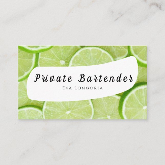 Carte de visite de barman privé (Devant)