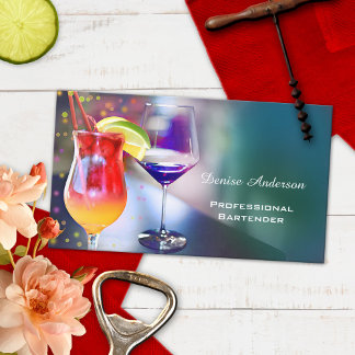 Carte de visite de barman professionnel