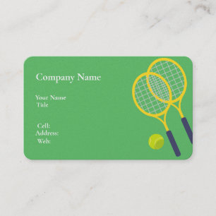 Carte de visite de base blanche pour le tennis