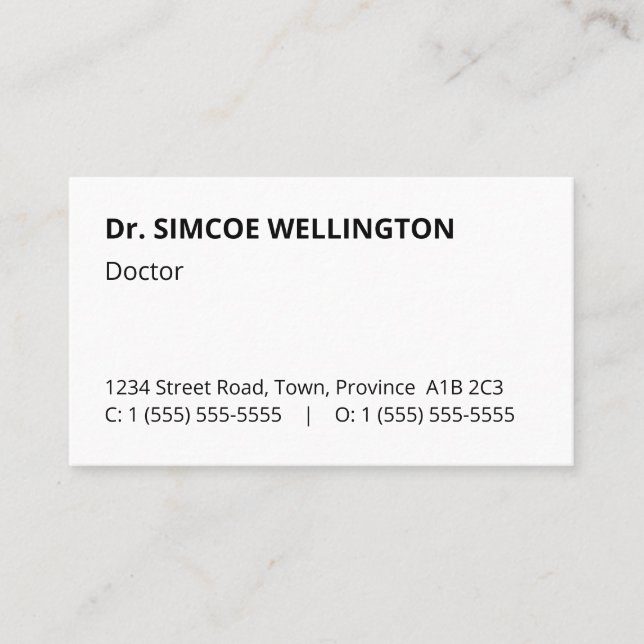 Carte de visite de base, humble et professionnel (Devant)