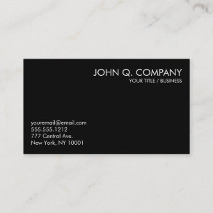 Carte de visite de base minimal noir et blanc