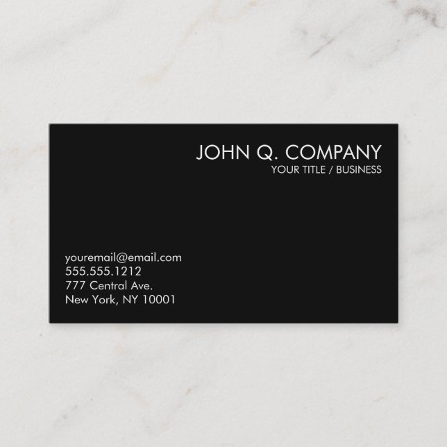 Carte de visite de base minimal noir et blanc (Devant)
