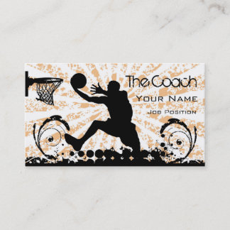 Carte de visite de basket-ball entraîneur