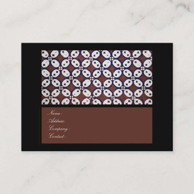 Carte de visite de batik de Kawung (Devant)
