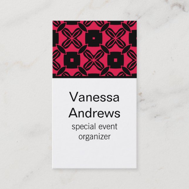 Carte de visite de beauté impeccable, Rose chaud (Devant)