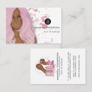 Carte de visite de beauté rose chic pour entrepris