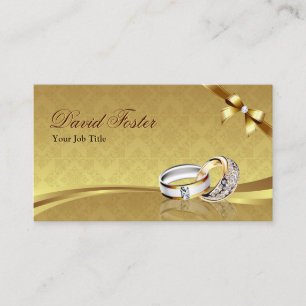 Carte De Visite de bijoutier en or avec bagues et diamants
