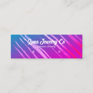 Carte de visite de bijoux à rayures métalliques mu