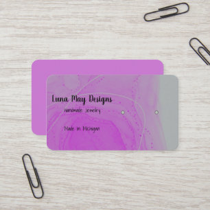 Carte de visite de bijoux en encre d'alcool violet
