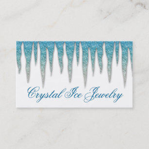 Carte de visite de bijoux Icicle Blue Silver