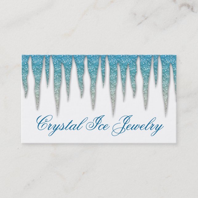 Carte de visite de bijoux Icicle Blue Silver (Devant)