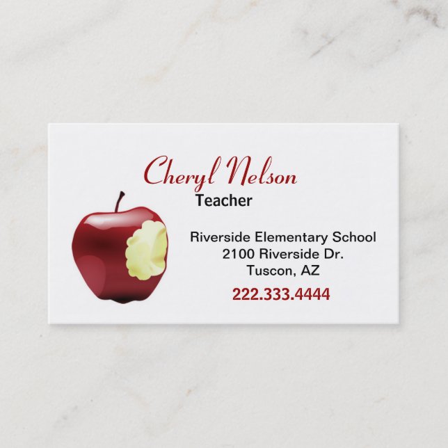 Carte de visite de Biten Apple Teacher (Devant)