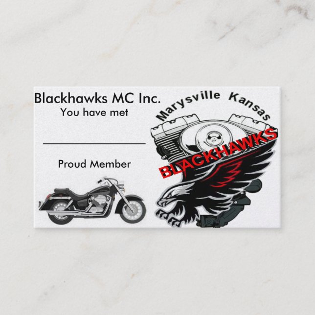 Carte de visite de Blackhawks MC (Devant)