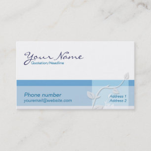 Carte de visite de bleu de soin
