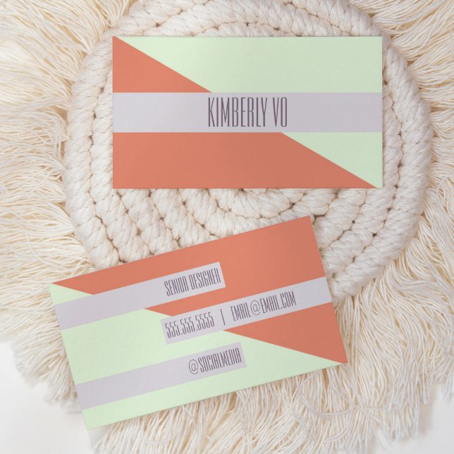 Carte de visite de bloc de couleur géométrique mod (modern color block trendy business card)
