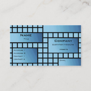 Carte de visite de blocs funky, Bleu profond