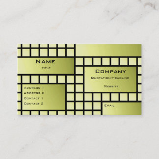 Carte de visite de blocs funky, vert olive