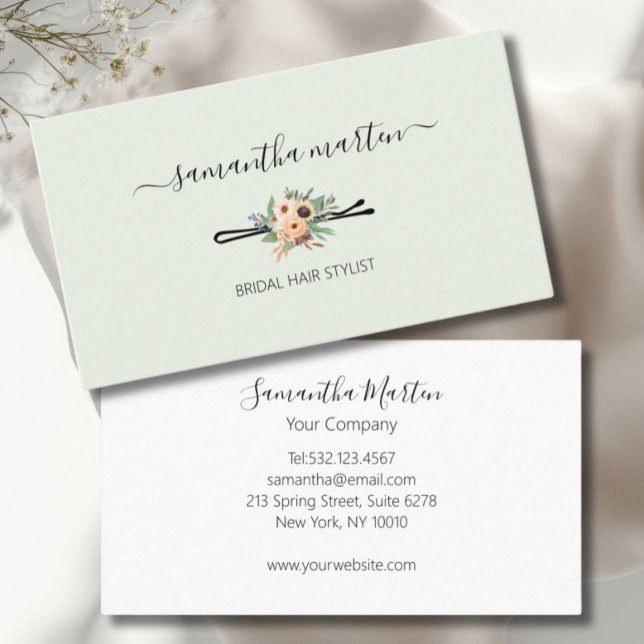 Carte de visite de Blumenhain (Floral Hair Stylist Business Card)