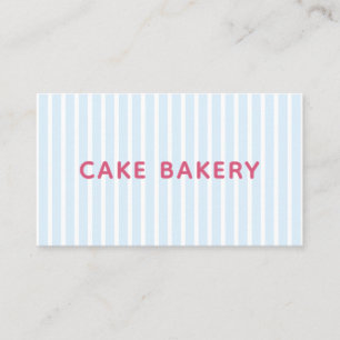 Carte de visite de boulangerie à rayures bleues si