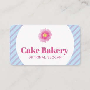 Carte de visite de boulangerie à rayures violettes