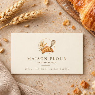 Carte de visite de boulangerie artisanale élégante
