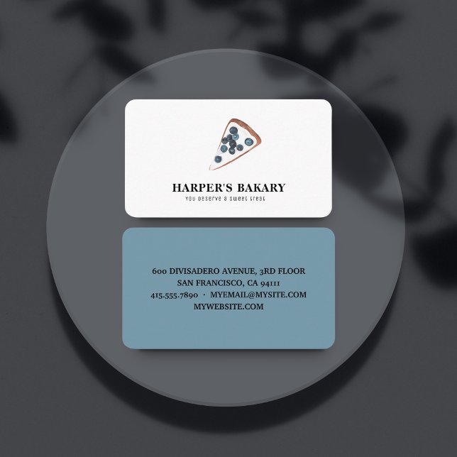 Carte de visite de boulangerie bleu moderne | Logo (Créateur téléchargé)