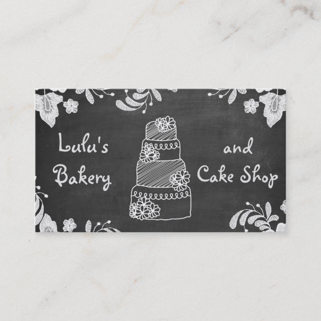 Carte de visite de boulangerie Chalkboard (Devant)