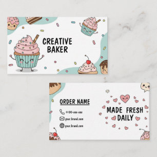 Carte de visite de boulangerie Cupcake