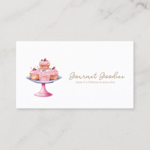 Carte de visite de boulangerie Cupcake Watercolor