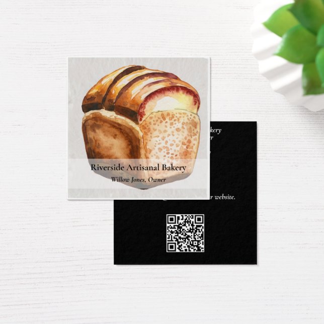 Carte de visite de boulangerie d'aquarelle 2 (Bureau)