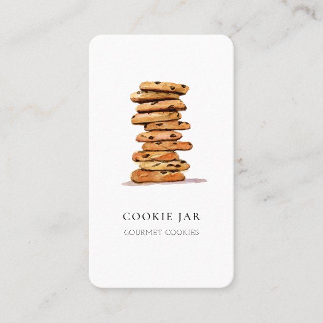 Carte de visite de boulangerie de biscuits à l'aqu (Devant)