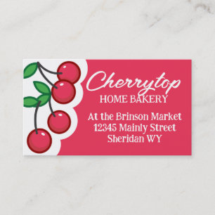 carte de visite de boulangerie de cerises