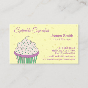 Carte de visite de boulangerie de Cupcake Décoré d