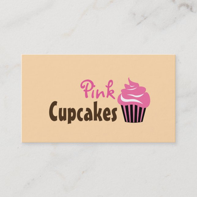 Carte de visite de boulangerie de Cupcake rose mig (Devant)