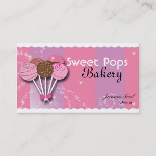 Carte de visite de boulangerie de pop cake sucré
