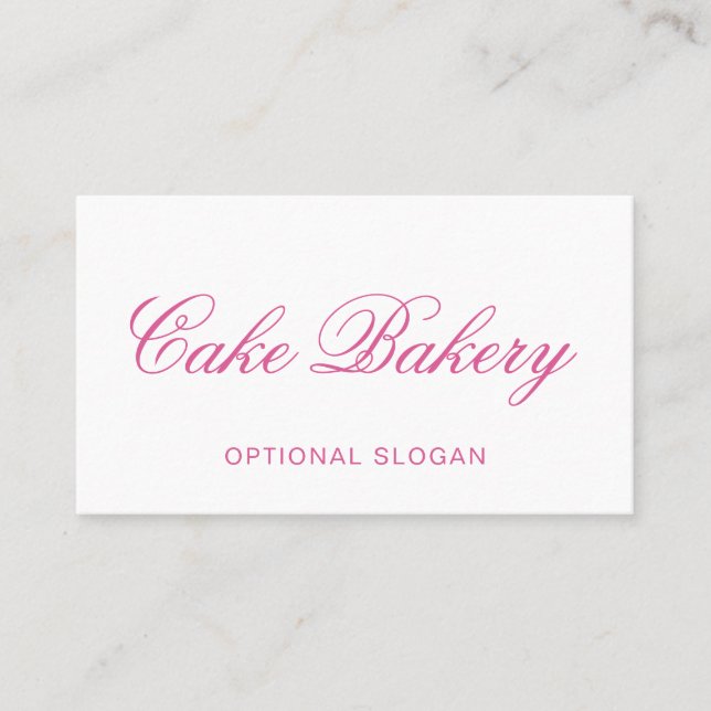 Carte de visite de boulangerie I rose Script Éléga (Devant)