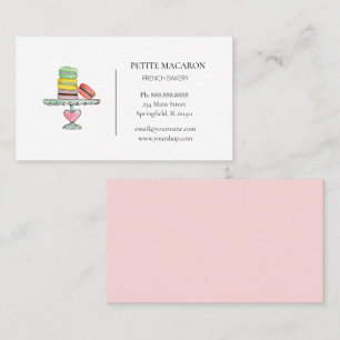 Carte de visite de boulangerie Macarons Pastel Aqu