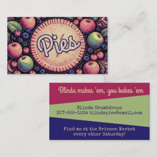 Carte de visite de boulangerie pour tarte aux pomm