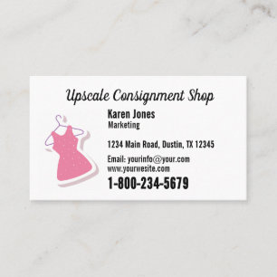 Carte de visite de boutique de consignation avec l