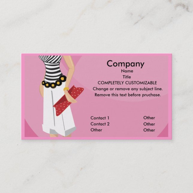 Carte de visite de boutique de haute couture (Devant)