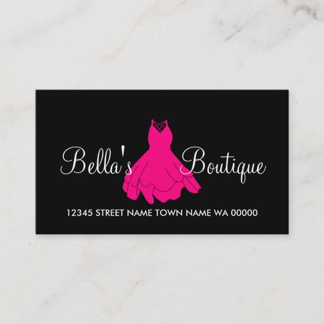 Carte de visite de boutique de vêtements (Devant)
