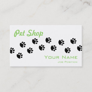 Carte de visite de boutique pour animaux