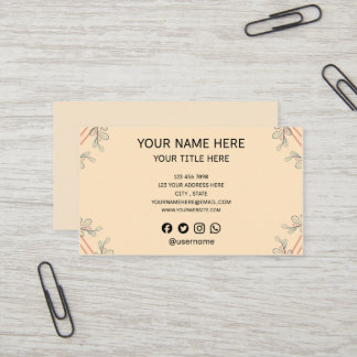 Carte de visite de branche botanique boho minimali