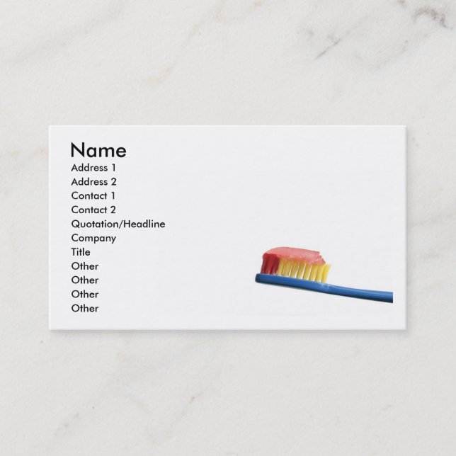 Carte de visite de brosse à dents (Devant)