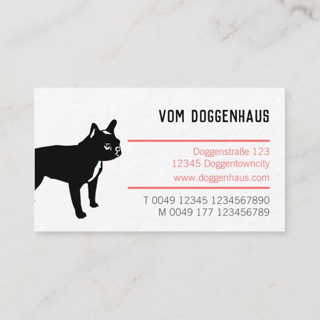 Carte de visite de Bulldogs français (Dos)