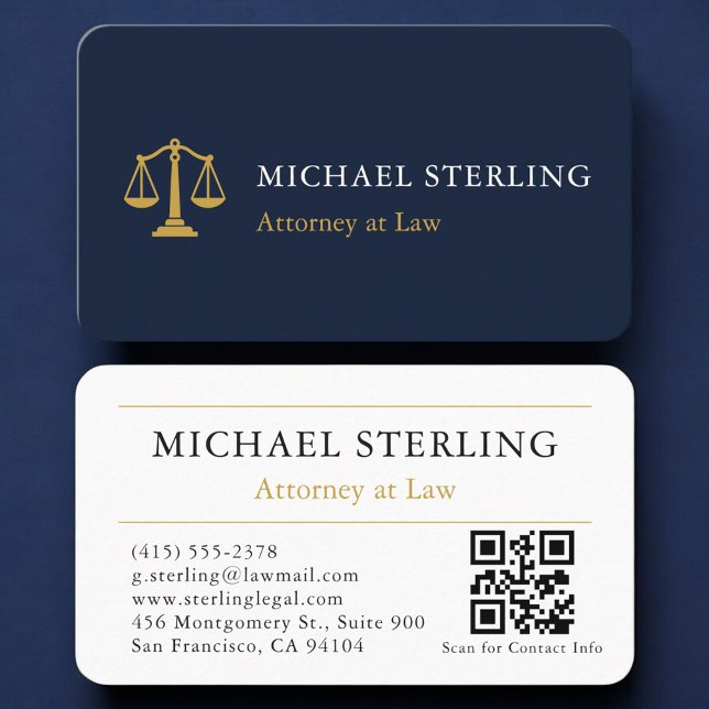 Carte de visite de cabinet d'avocats bleu marine o (Créateur téléchargé)