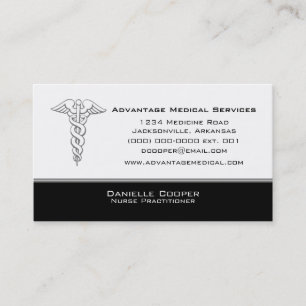 Carte de visite de caducée, noir
