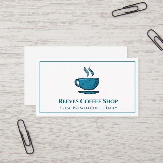 Carte de visite de café (Devant/Arrière en situation)